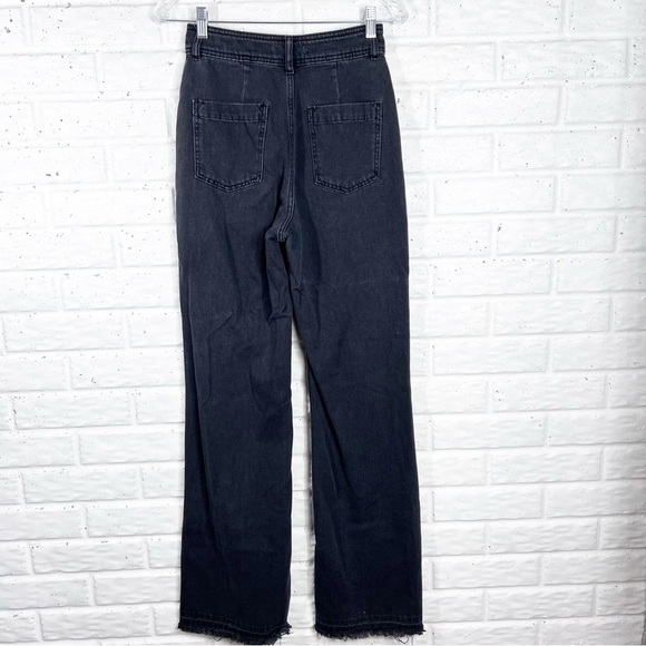 WE THE FREE Black High Rise Flare Jeans Raw Hem | Size 26/2 - Picture 1 of 8